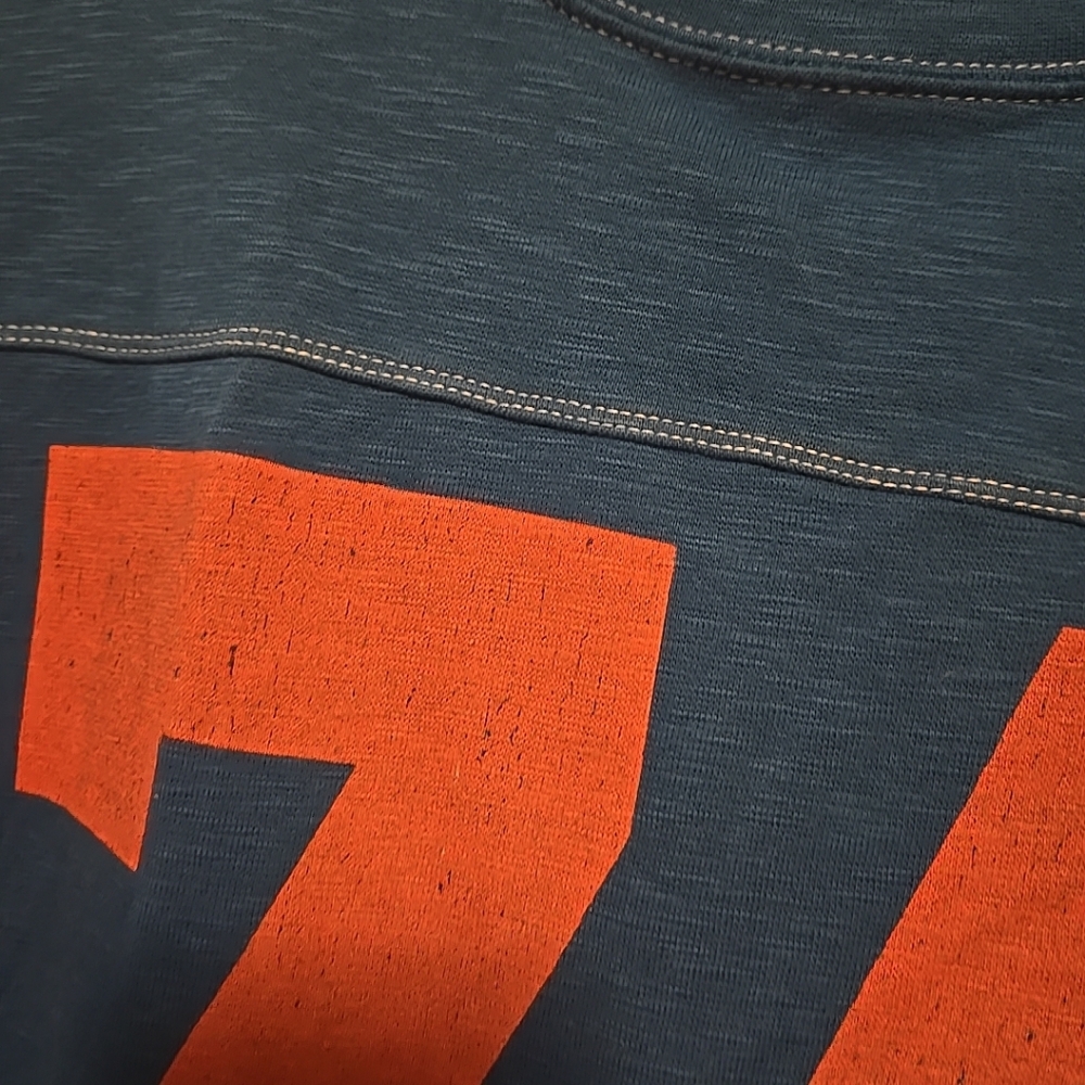 Pilcro Blue Long Sleeve Tee with Red '74' Graphic - Picture 3 of 6